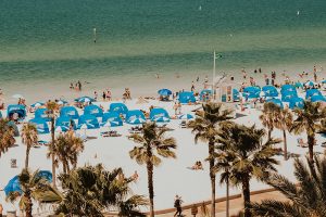 People enjoying the beach in St. Petersburg, Florida