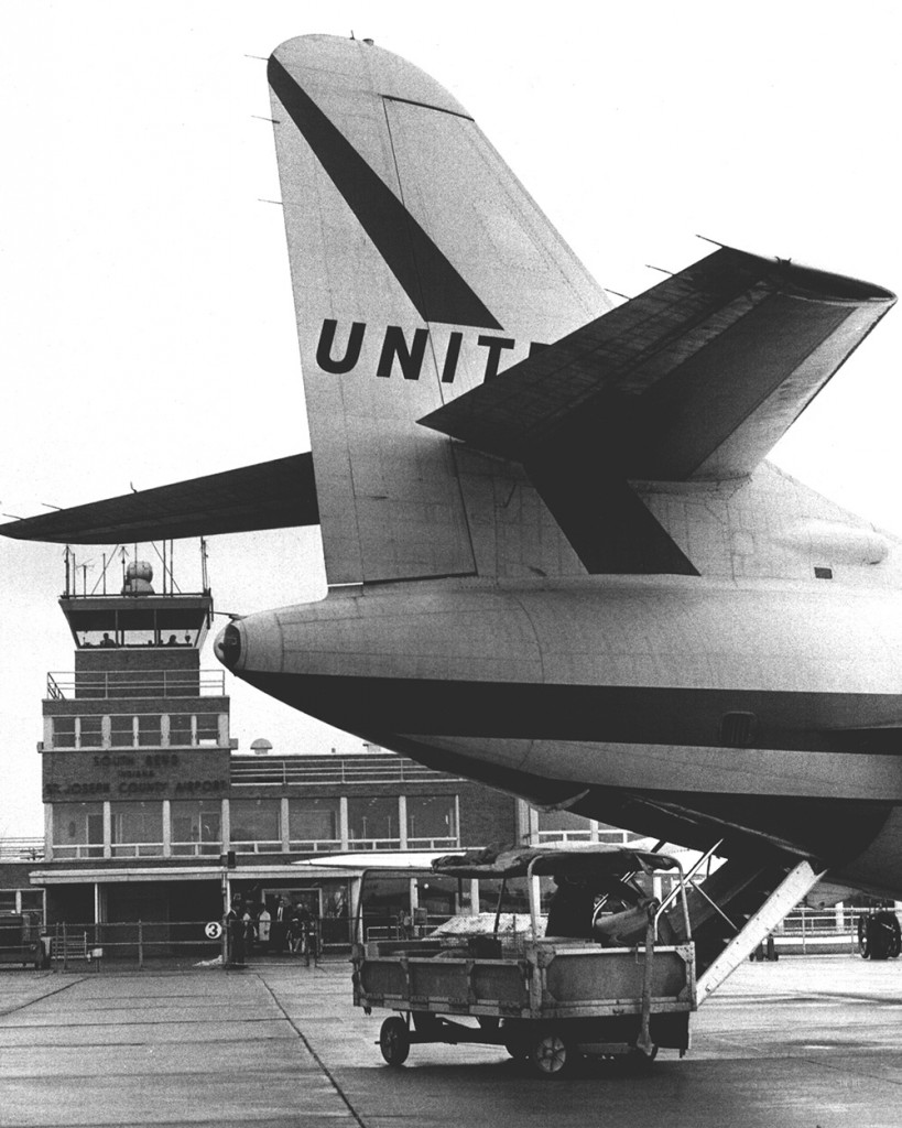 Historic United Airlines airplane tail