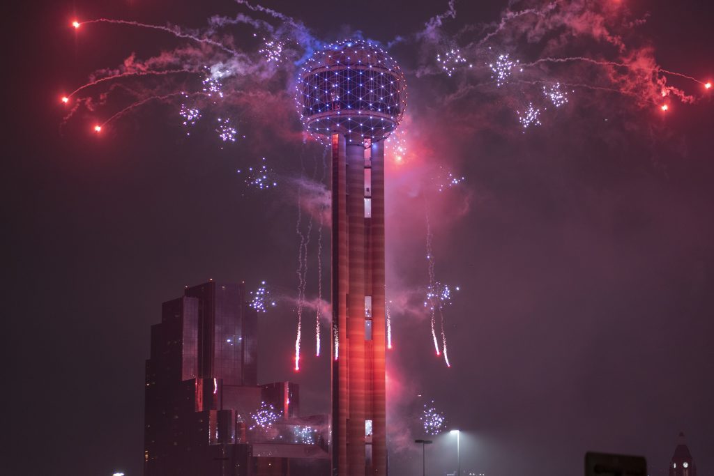 enjoy the fireworks by Reunion Tower when you travel to dallas, texas for new year's eve